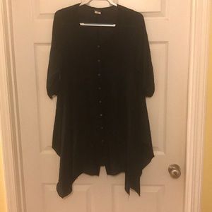 Black tunic length top